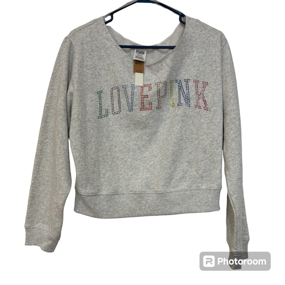 Women’s NWT PINK Victoria Secret Cold Shoulder Crop Sweater